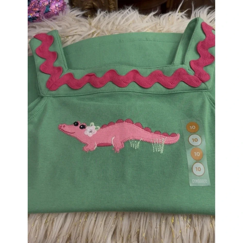 Gymboree Island Lily Girls Size 10 Green Top Shirt Blouse New